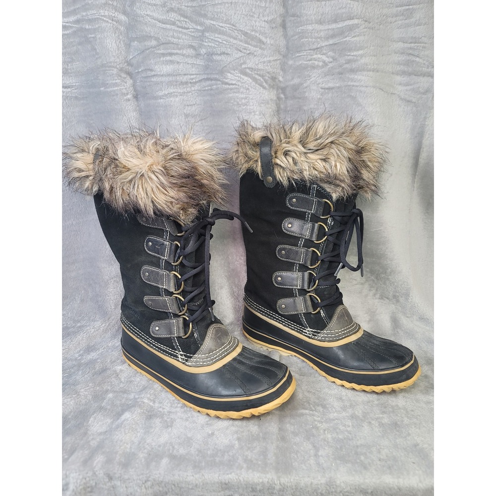 Sorel Joan of Arctic Black Suede Waterproof Winter Boots Apres Ski 9 Gorpcore